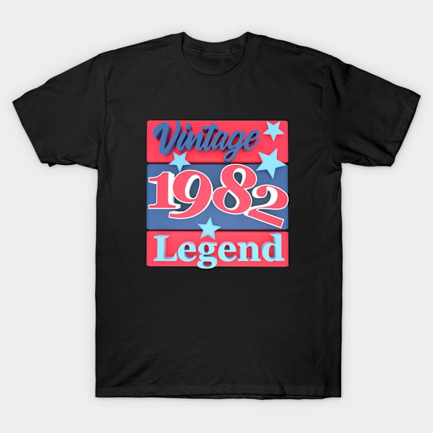 41st Birthday - Vintage 1982 Legend T-Shirt by Kudostees